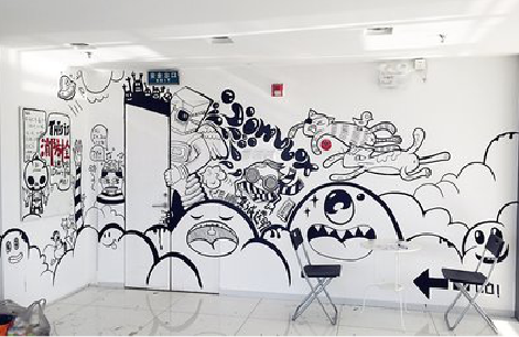 湘潭手绘墙并非传统涂鸦。